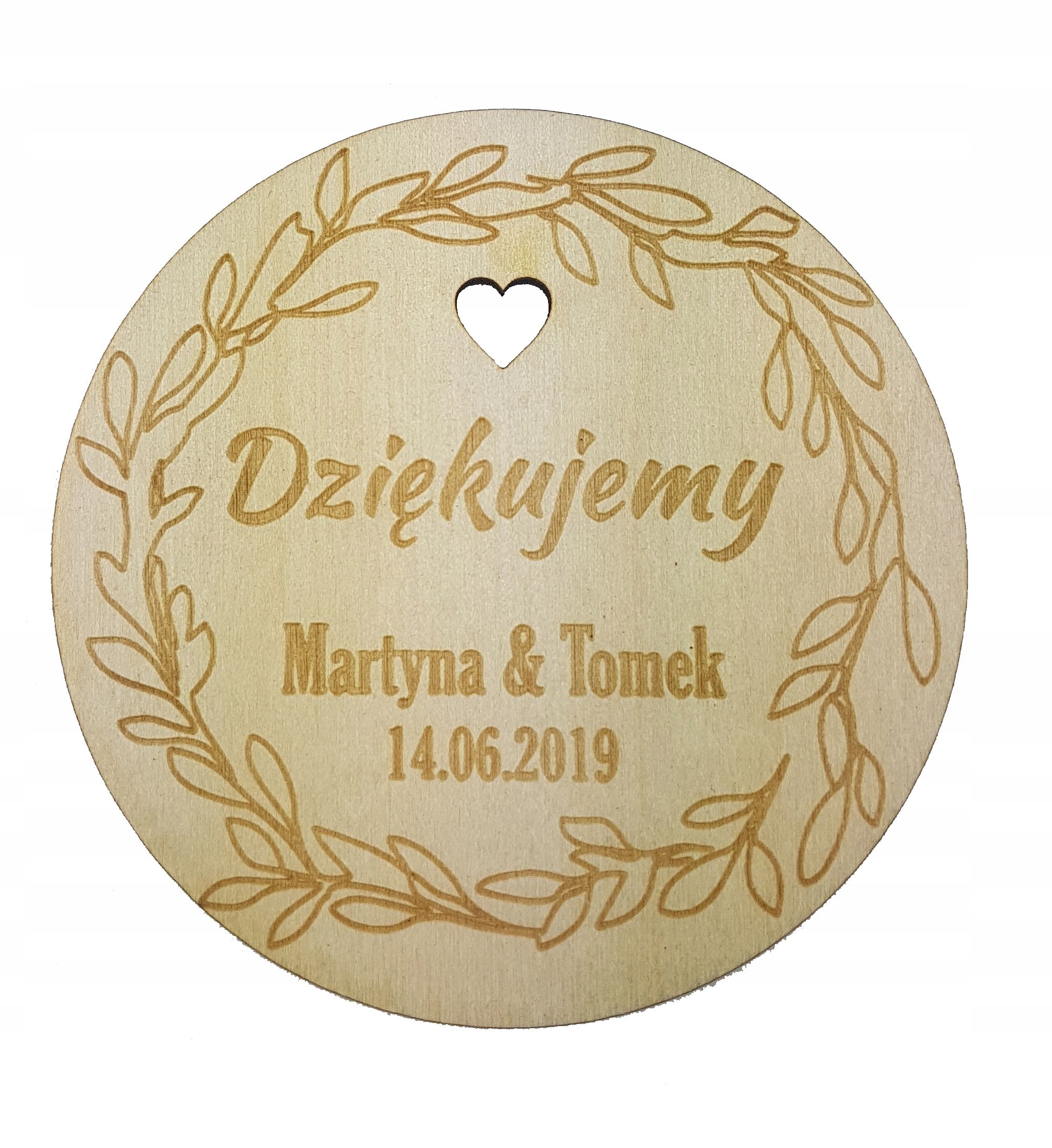 

Drewniane podziękowania dla gości wesele grawer w4