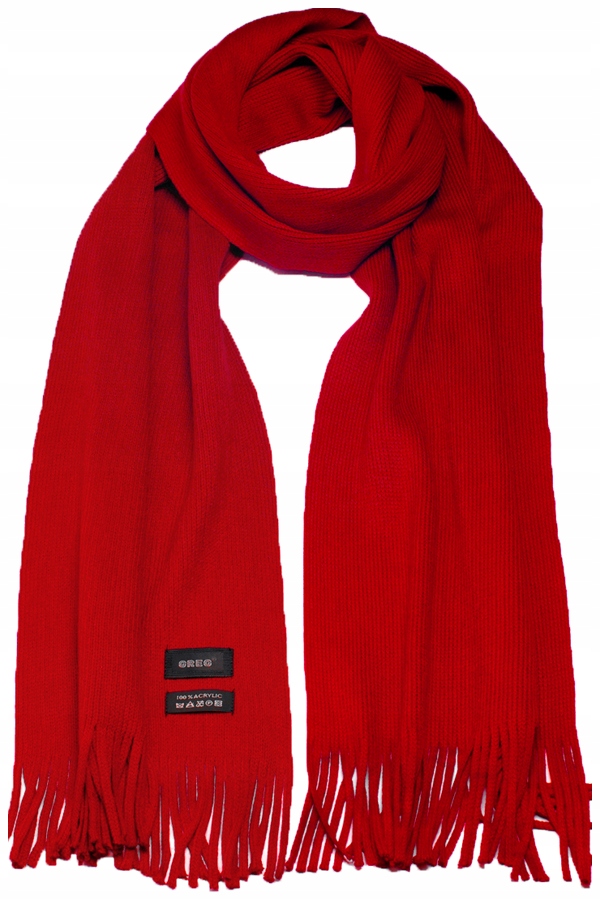 

Gładki Czerwony Szalik Męski Długi Zimowy AF51
