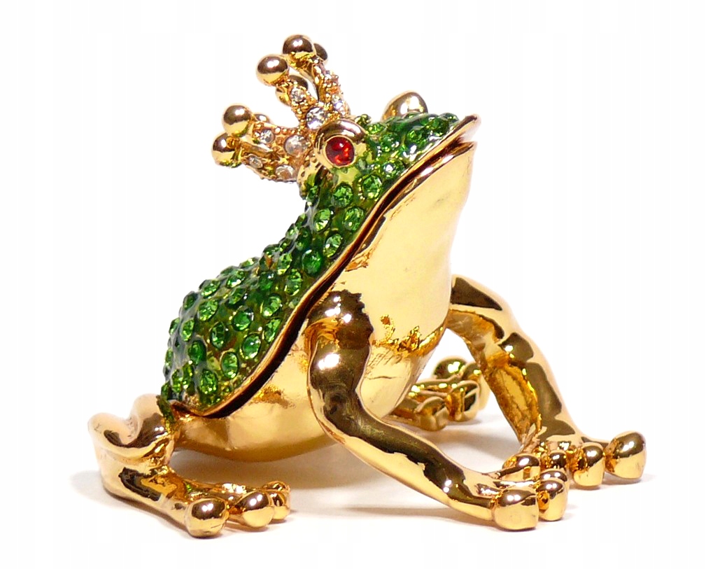 

Żaba Żabka w Koronie szkatułka Figurka metalowa