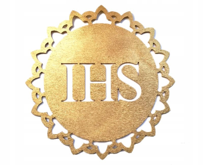 IHS hostia ZŁOTA NA KOMUNIĘ KOMUNIA ŚWIĘTA wianek