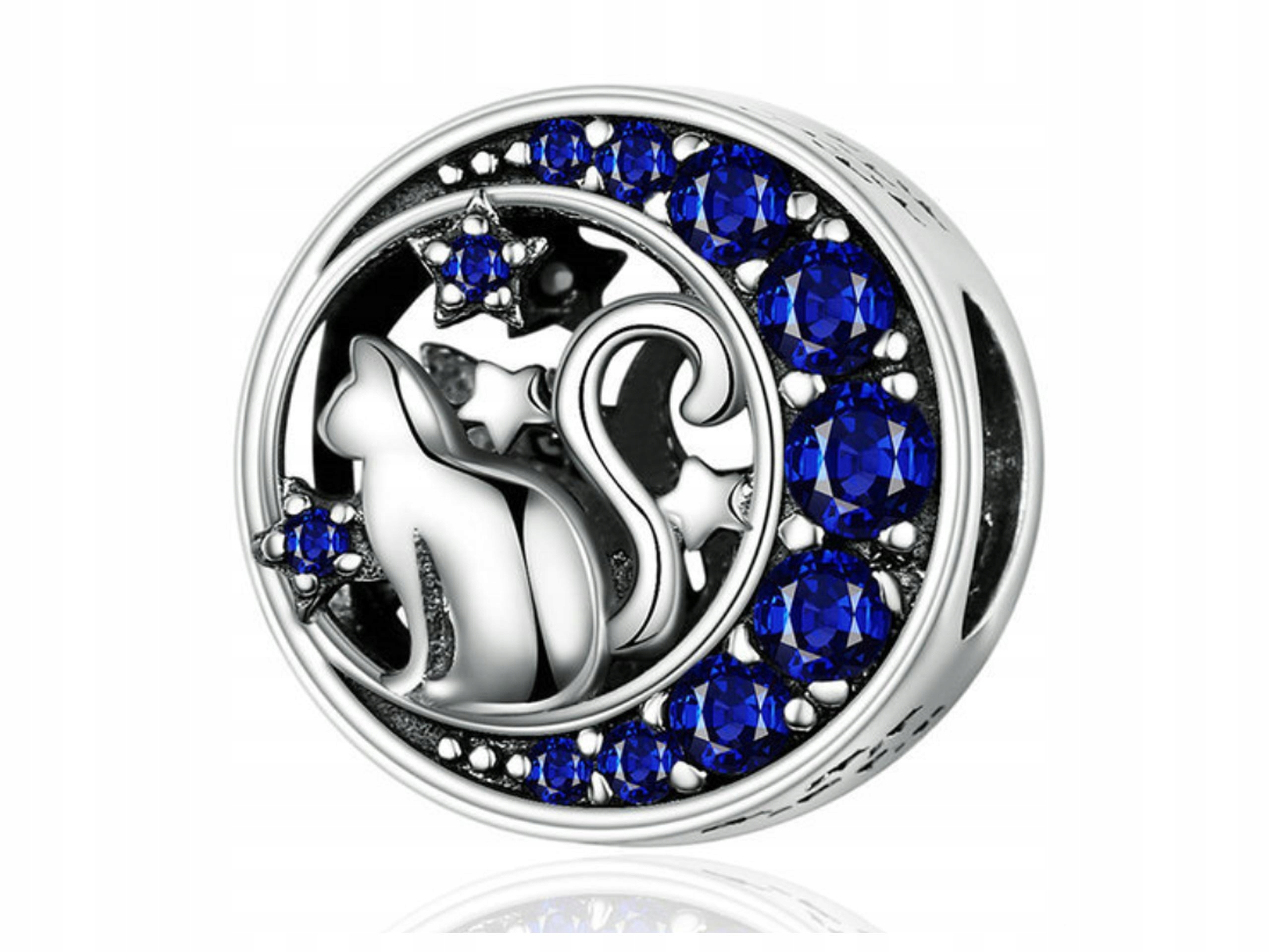 

Charms do Pandora zawieszka Kot księżyc Cyrkonie