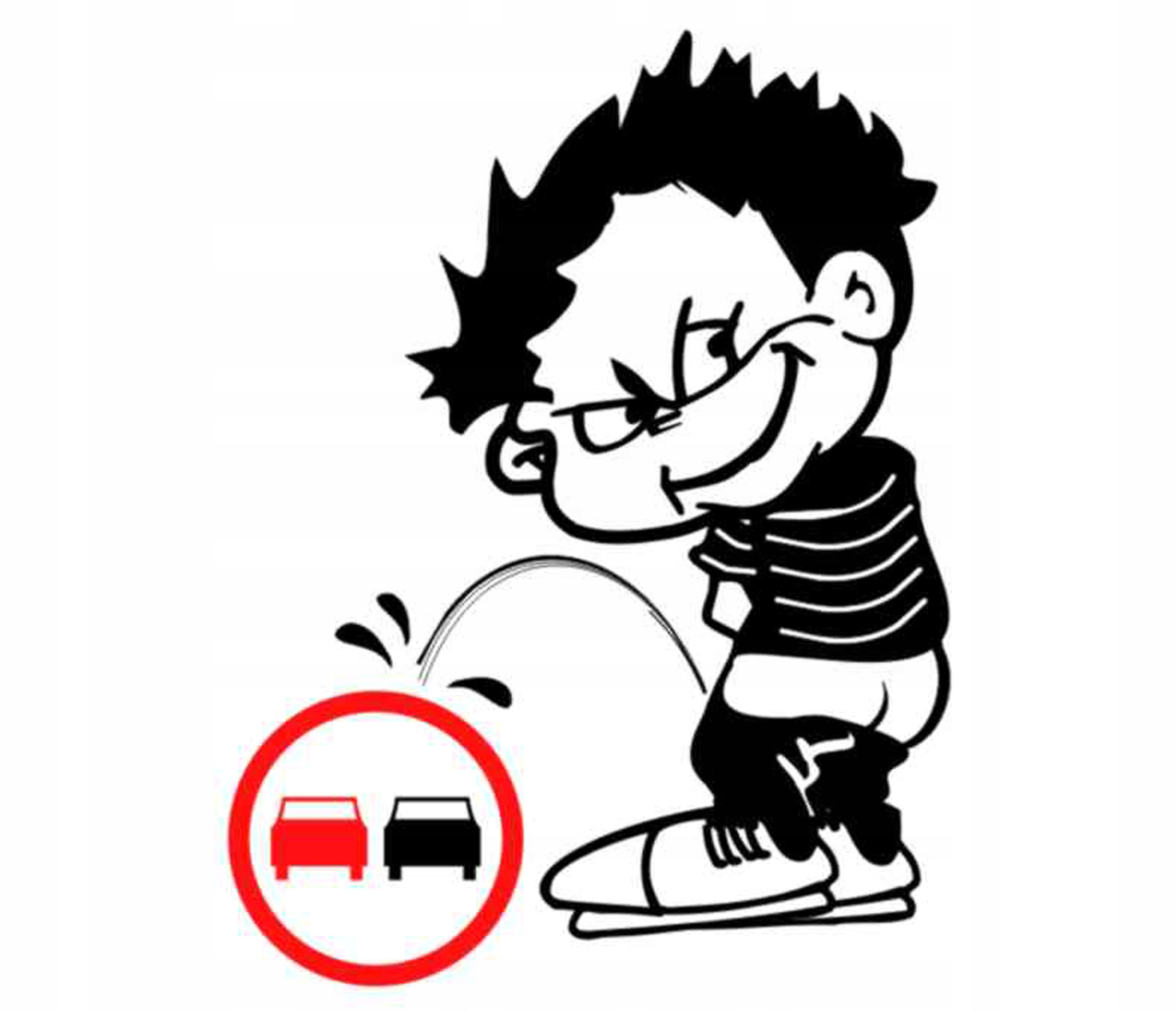 

Naklejka Chłopiec Znak Zakaz Wyprzedzania Samochód