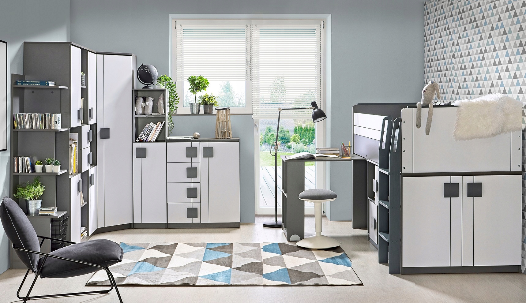 antresola łóżko wysuwanym biurkiem komoda Gumi 19 Typ łóżko pojedyncze