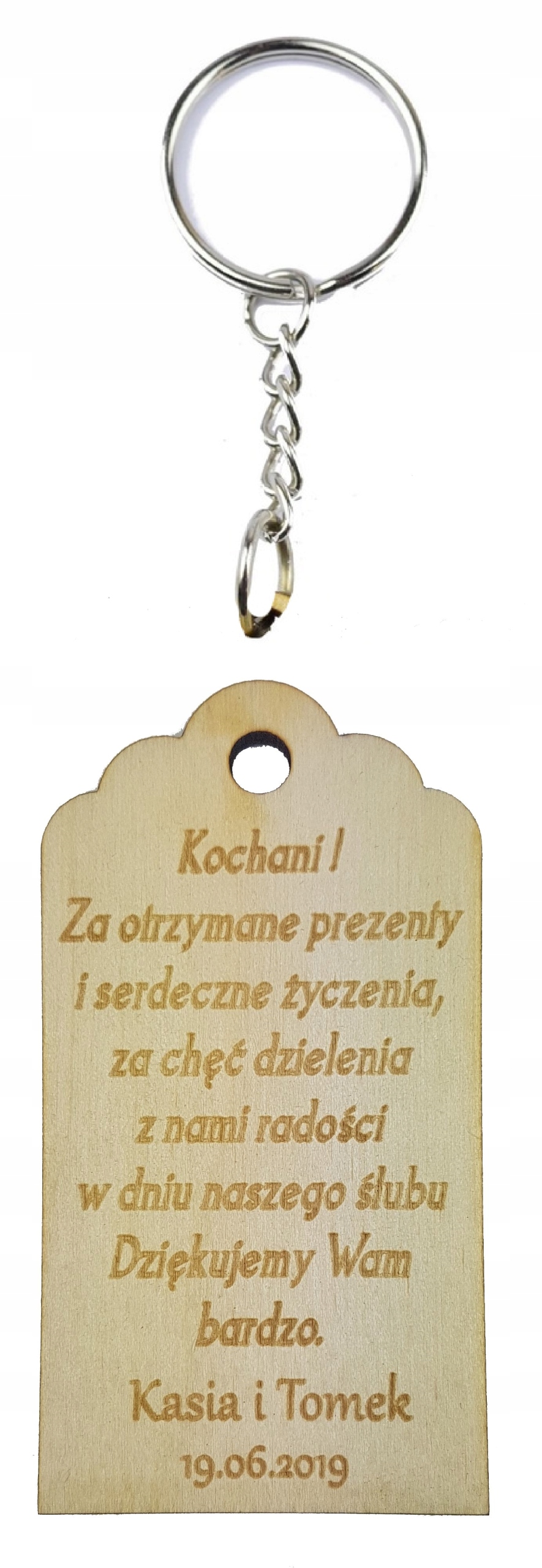 

Breloczek podziękowania dla gości wesele grawer w3