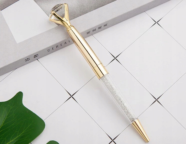 długopis Z DIAMENTEM i KRYSZTAŁKAMI złoty damski Marka inna