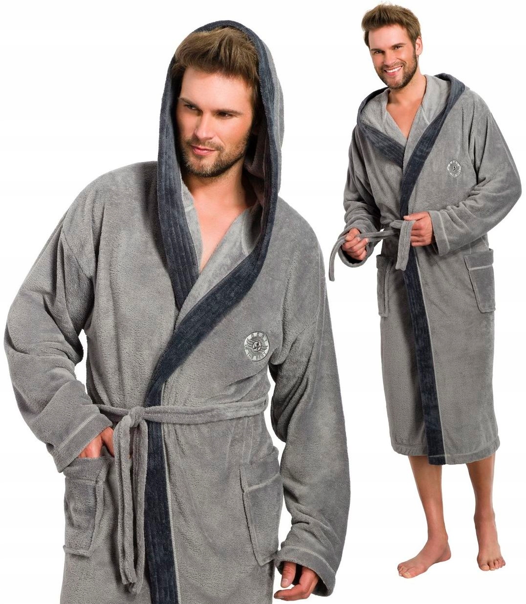 

Długi Miły Ciepły Szlafrok Męski Z Kapturem XXL