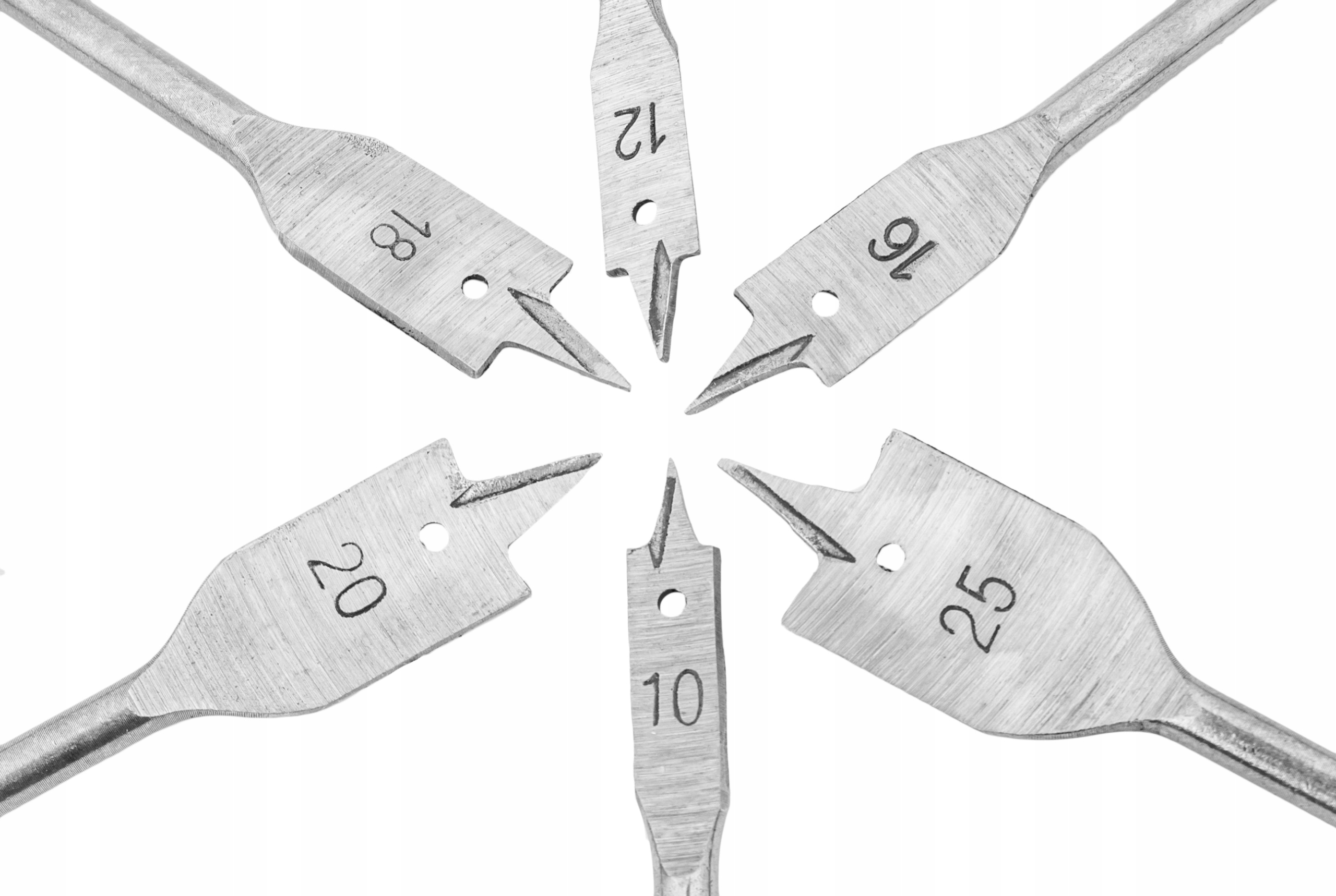 WIERTŁA DREWNA PŁASKIE ŁOPATKOWE PIÓRKOWE 10-25 6e Zastosowanie do drewna