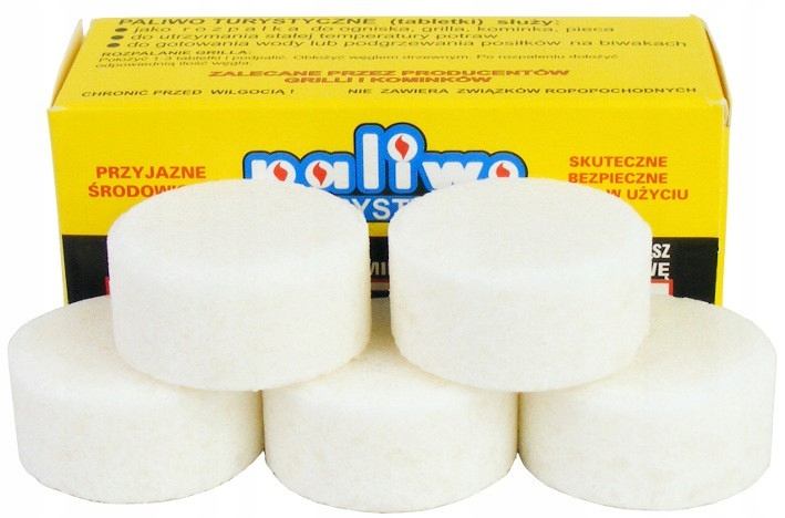 Stałe PALIWO turystyczne 5 tabletek 20 gr pudełko Kod producenta 5906721600022