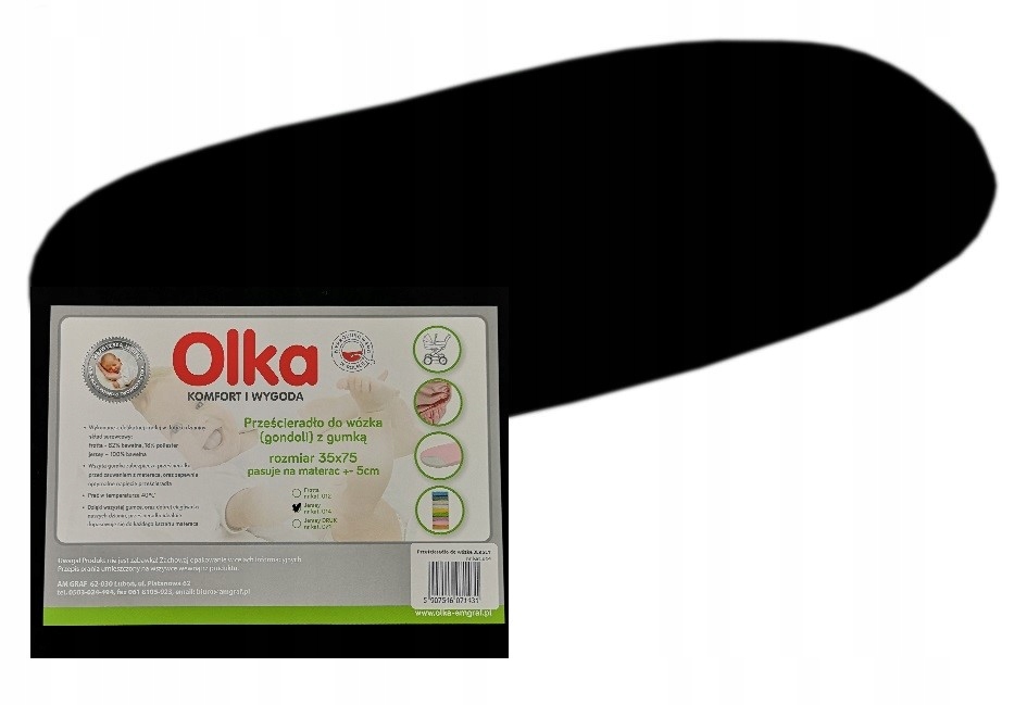 

Olka Prześcieradło Do Wózka Jersey 35x75+-5 czarne