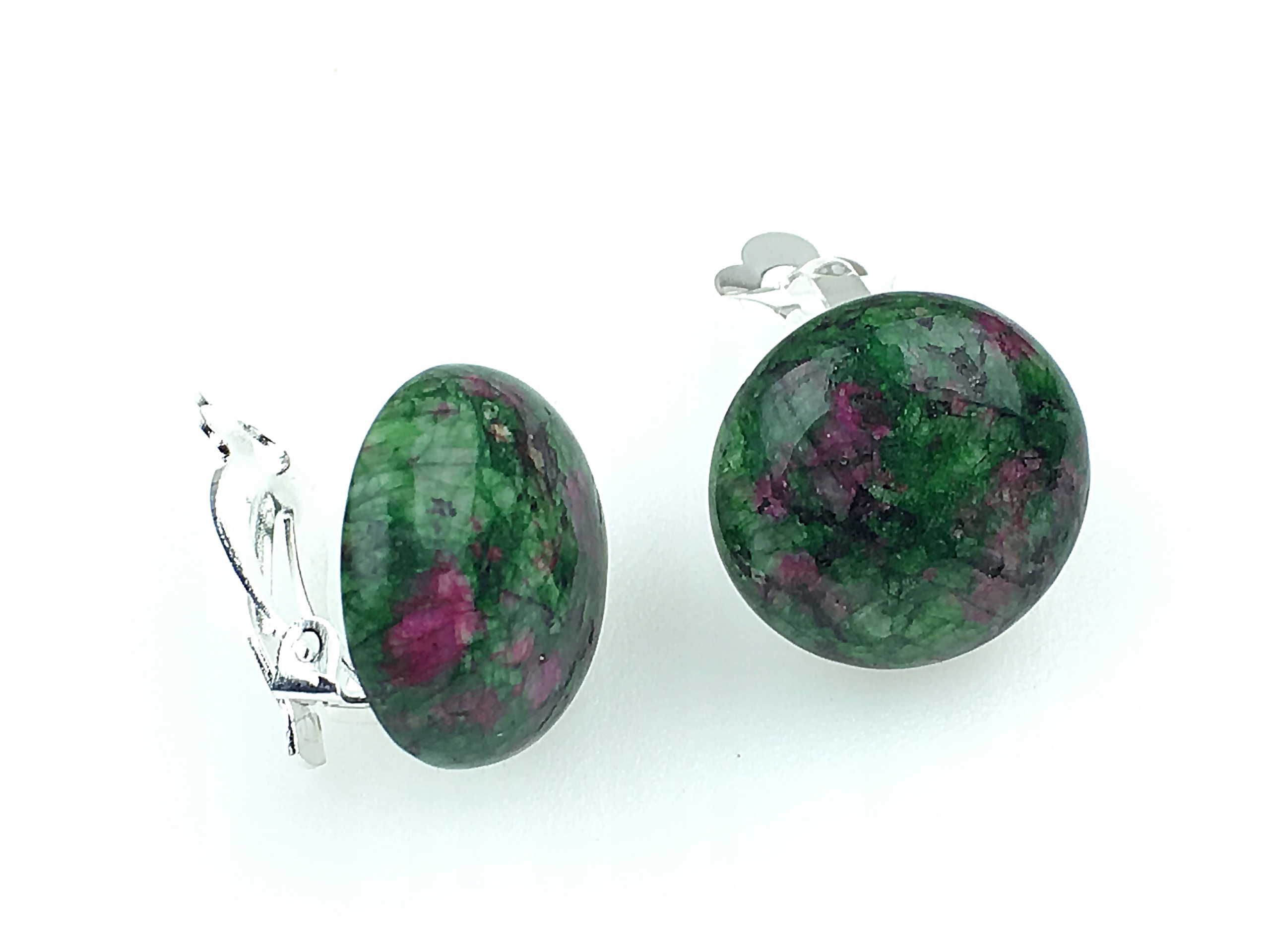 

klipsy okrągłe jaspis eleganckie klasyczne ametrix