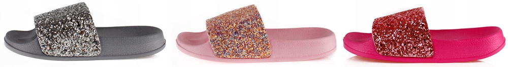 Klapki PROFILOWANE brokatowe RÓŻOWE pianka 32 Bohater brak