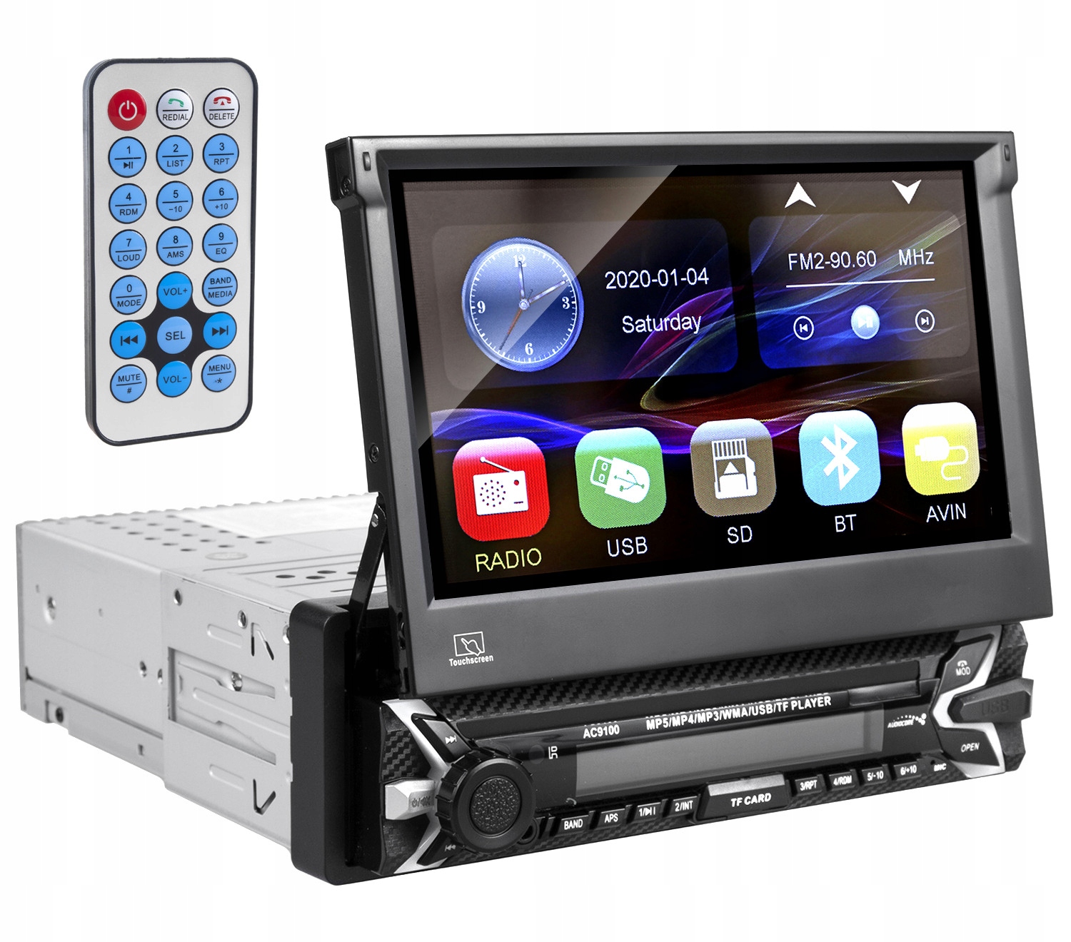 

Radio Samochodowe 1DIN 7'' Bt Wysuwany Ekran Dotyk