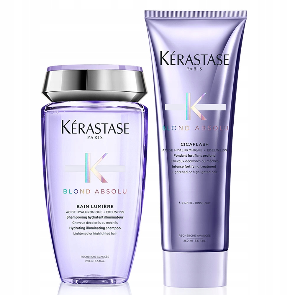 Kérastase Blond Absolu zestaw szampon Lumière i odżywka Cicaflash Blond
