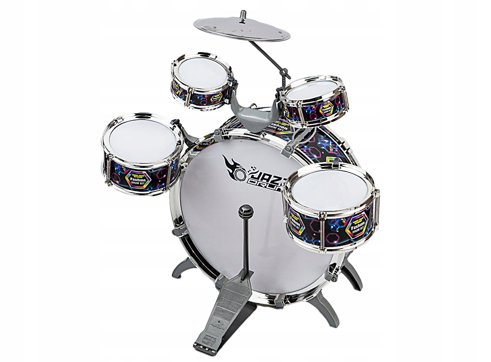 PERKUSJA DLA DZIECI DUŻY ZESTAW 6 BĘBNÓW 2 TALERZE Bohater brak