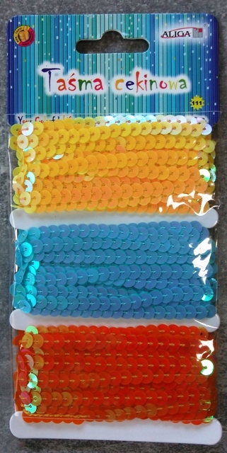 taśma cekinowa 3szt. pastel 3m | MT-9049 — 5