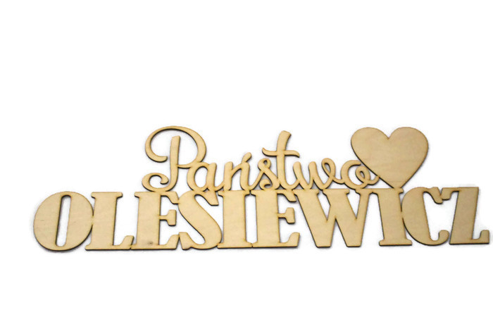 

Duży Napis Państwo+nazwisko Ślub 62cm WS236