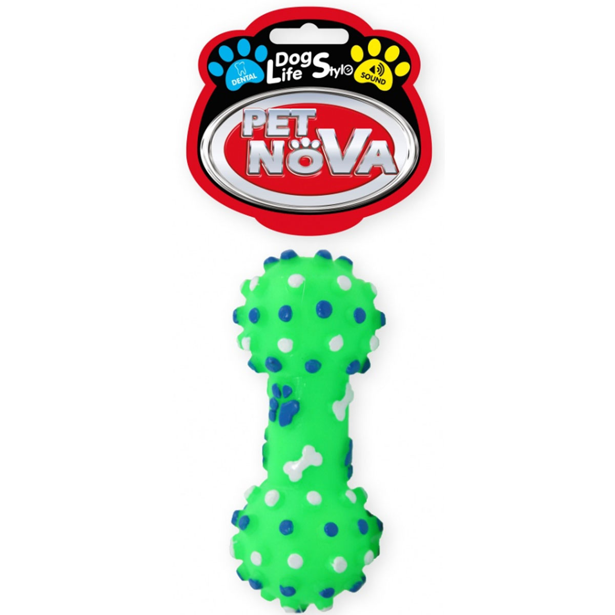 

Pet Nova Hantel z wypustkami 10,5cm zielony pies