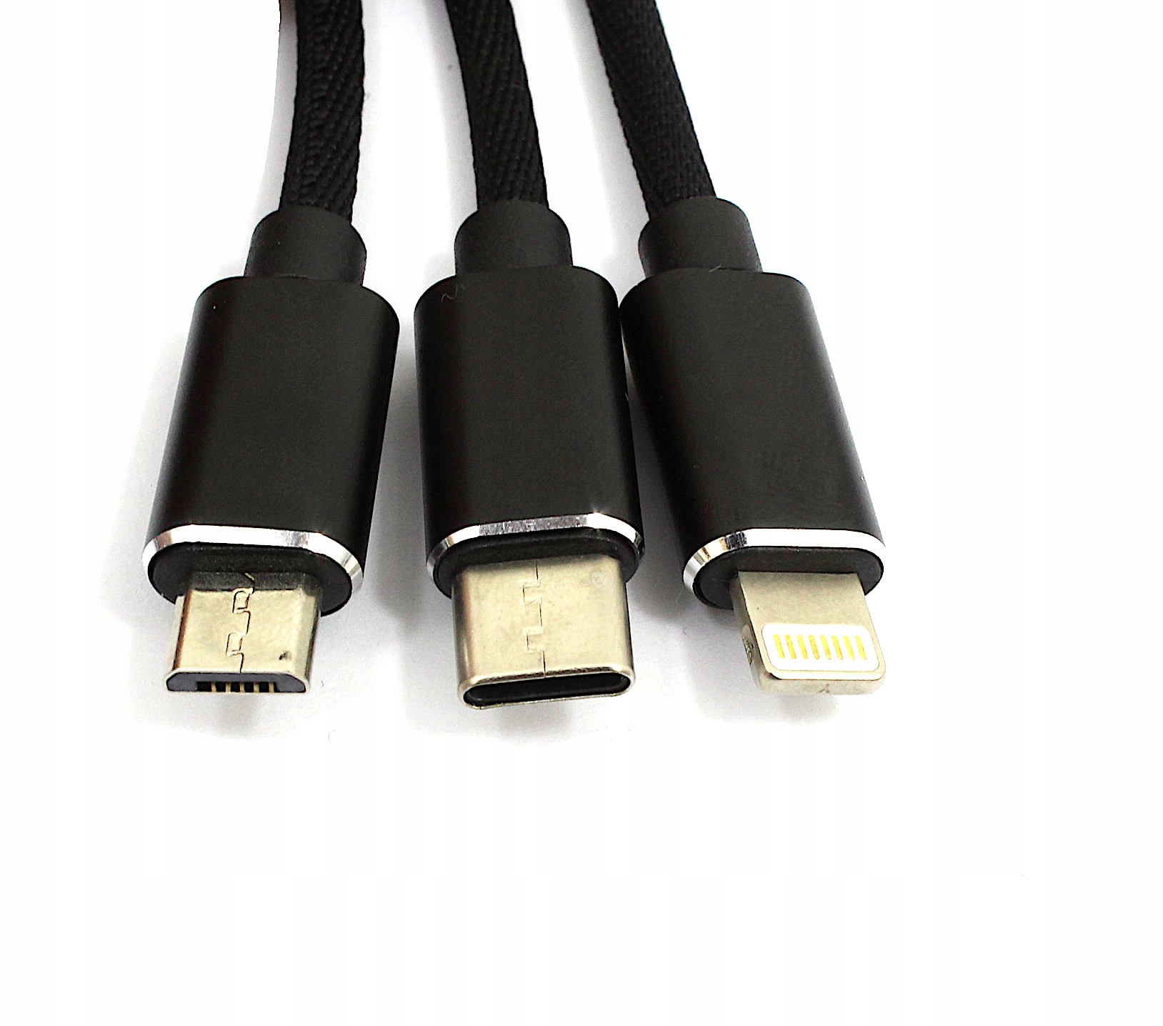 

Kabel Pc 3w1 Lightning Micro Typ C nylon 1m czarny