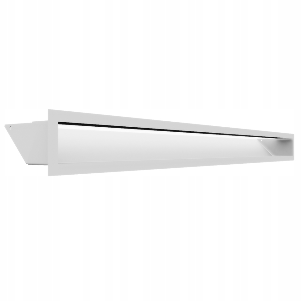 Podélná krbová mřížka Luft 9x100 cm bílá