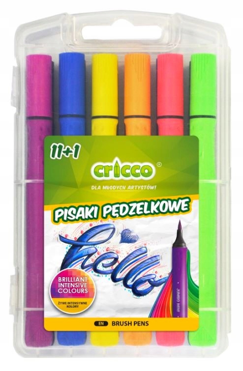 Pisaki pędzelkowe Cricco 12 kolorów
