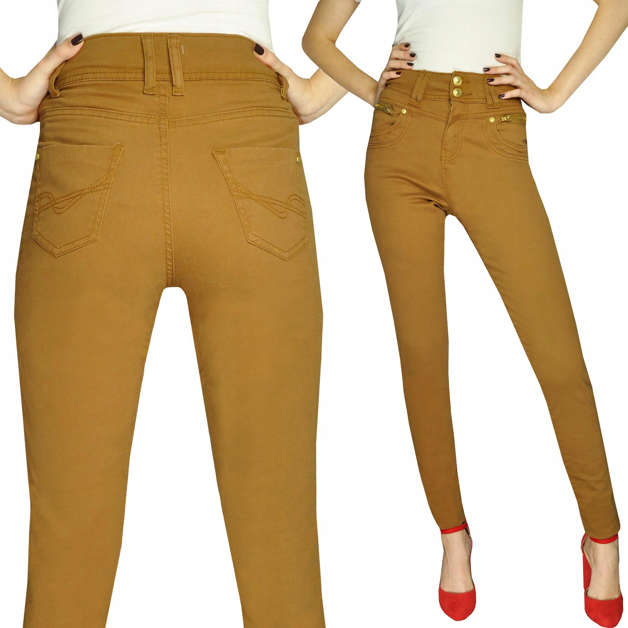 

Primark Spodnie Brązowe Damskie Jeansy Zamki Xs 34