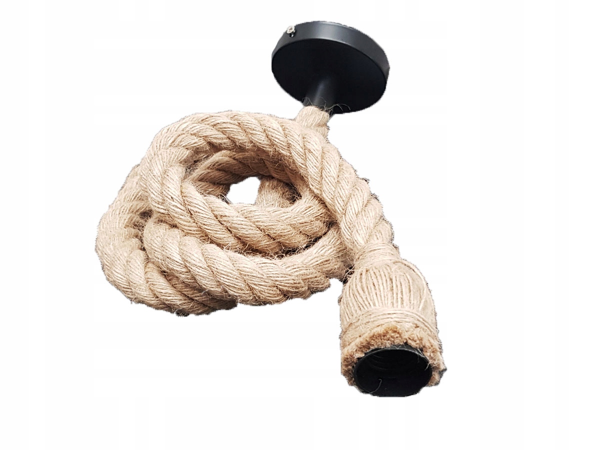 

Lampa oprawa 1xE27 sznur jutowy konopny 1,5m retro