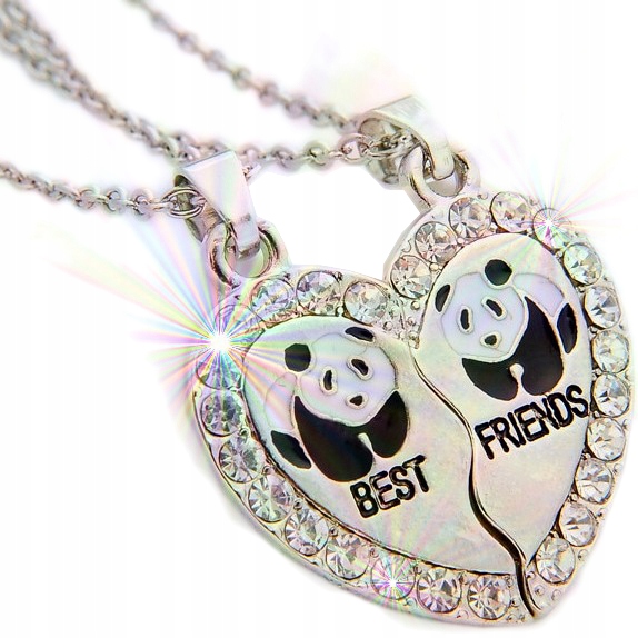 

Naszyjnik Przyjaźni best friends Serce Panda 2szt.