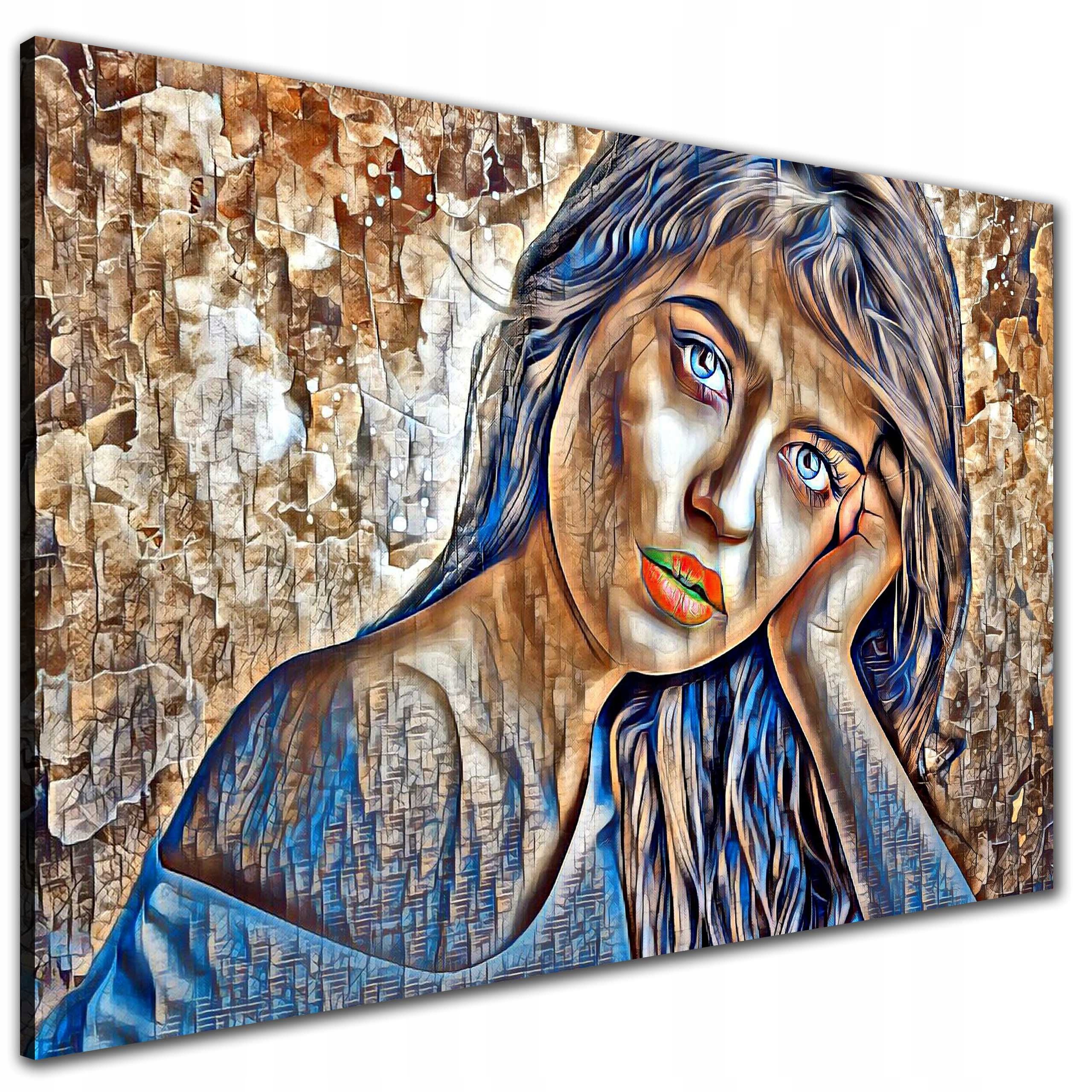 

Nowoczesny Obraz na płótnie Kobieta Czerwone Usta