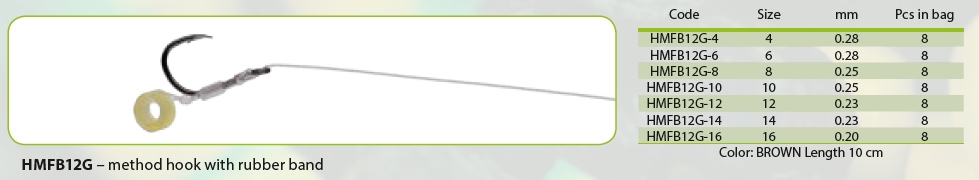 MIKADO PRZYPON HACZYKI METHOD FEEDER Z GUMKĄ #10 Marka Mikado