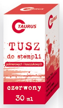 Tusz do stempli pieczątek 30 ml Taurus Czerwony