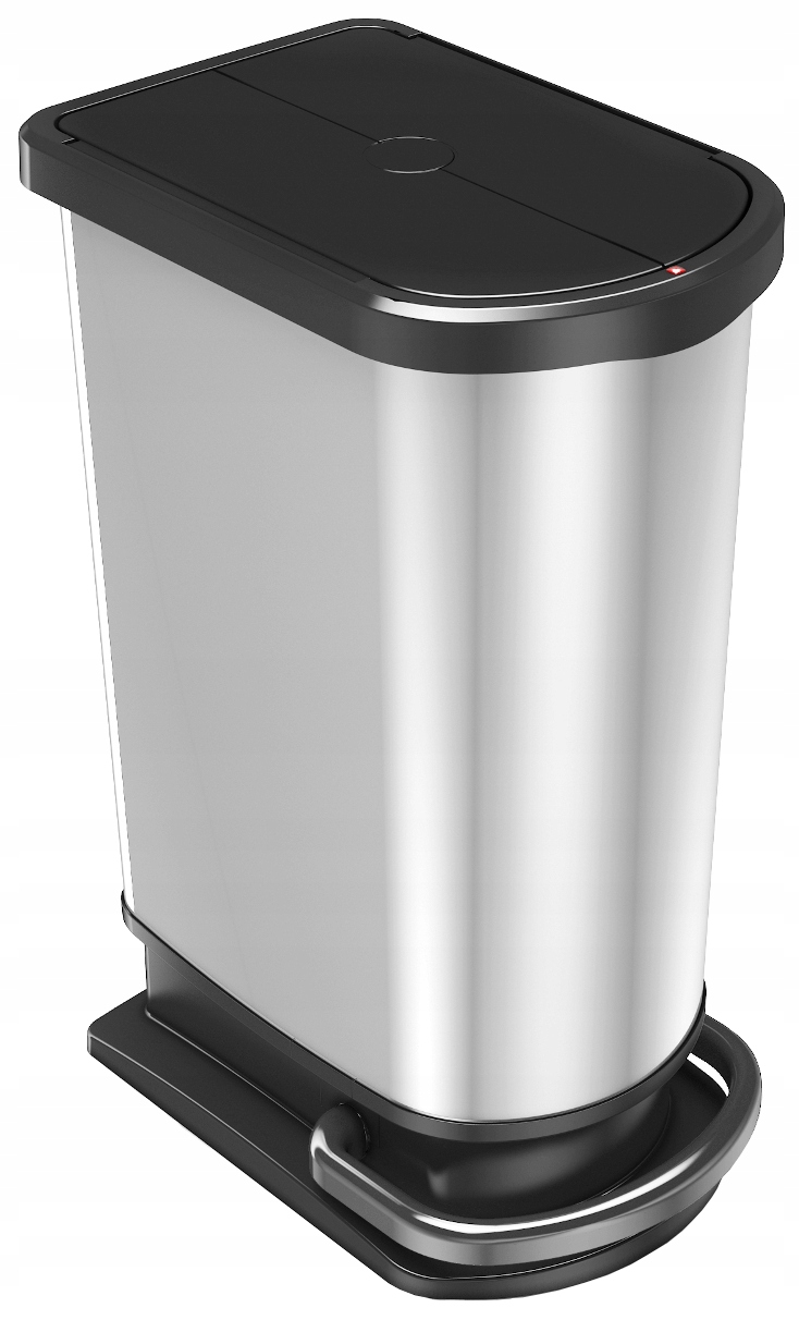 

Kosz na śmieci z pedałem Rotho Paso srebrny 50 L