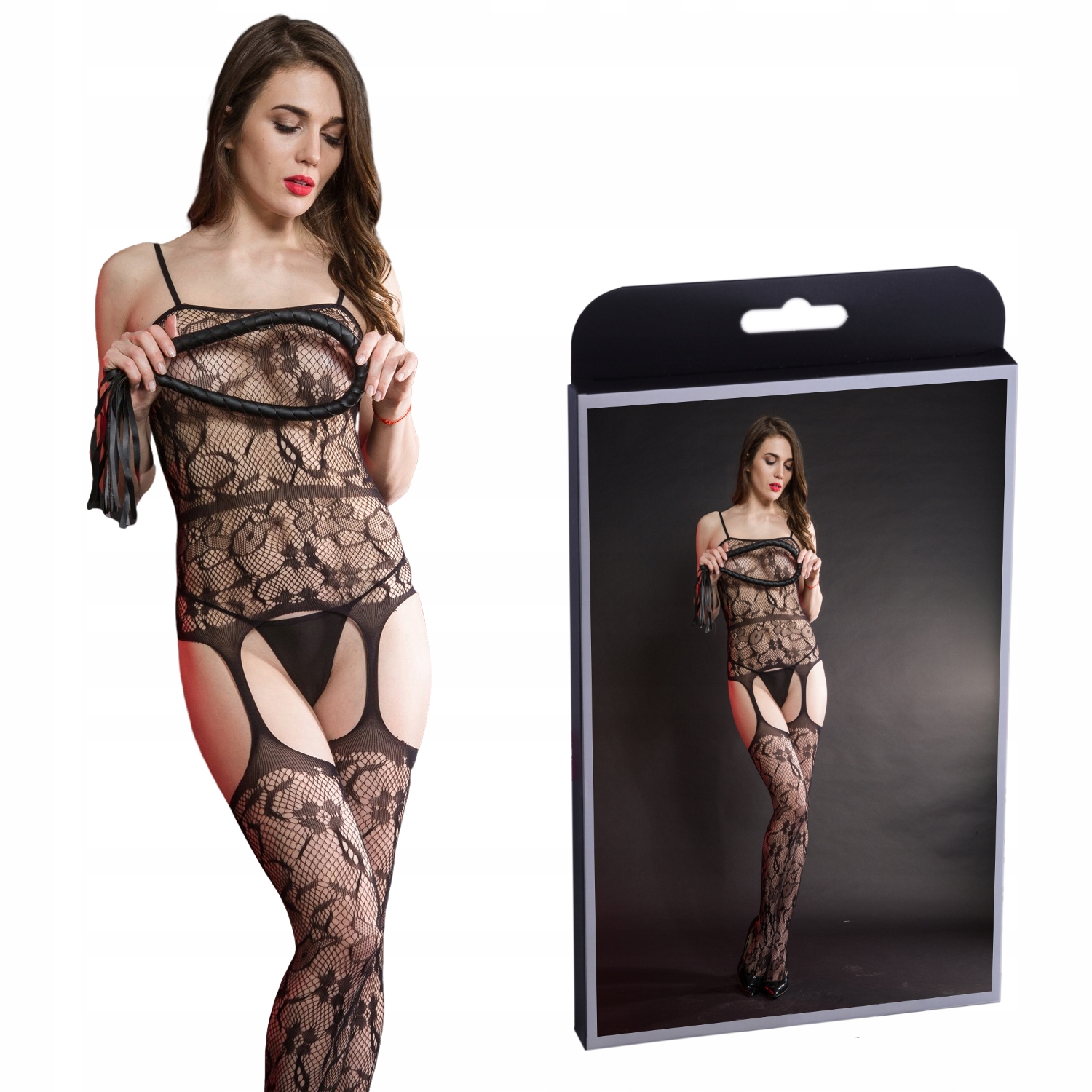 

Bodystocking na Ramiączkach, Otwarte w Kroku S/l