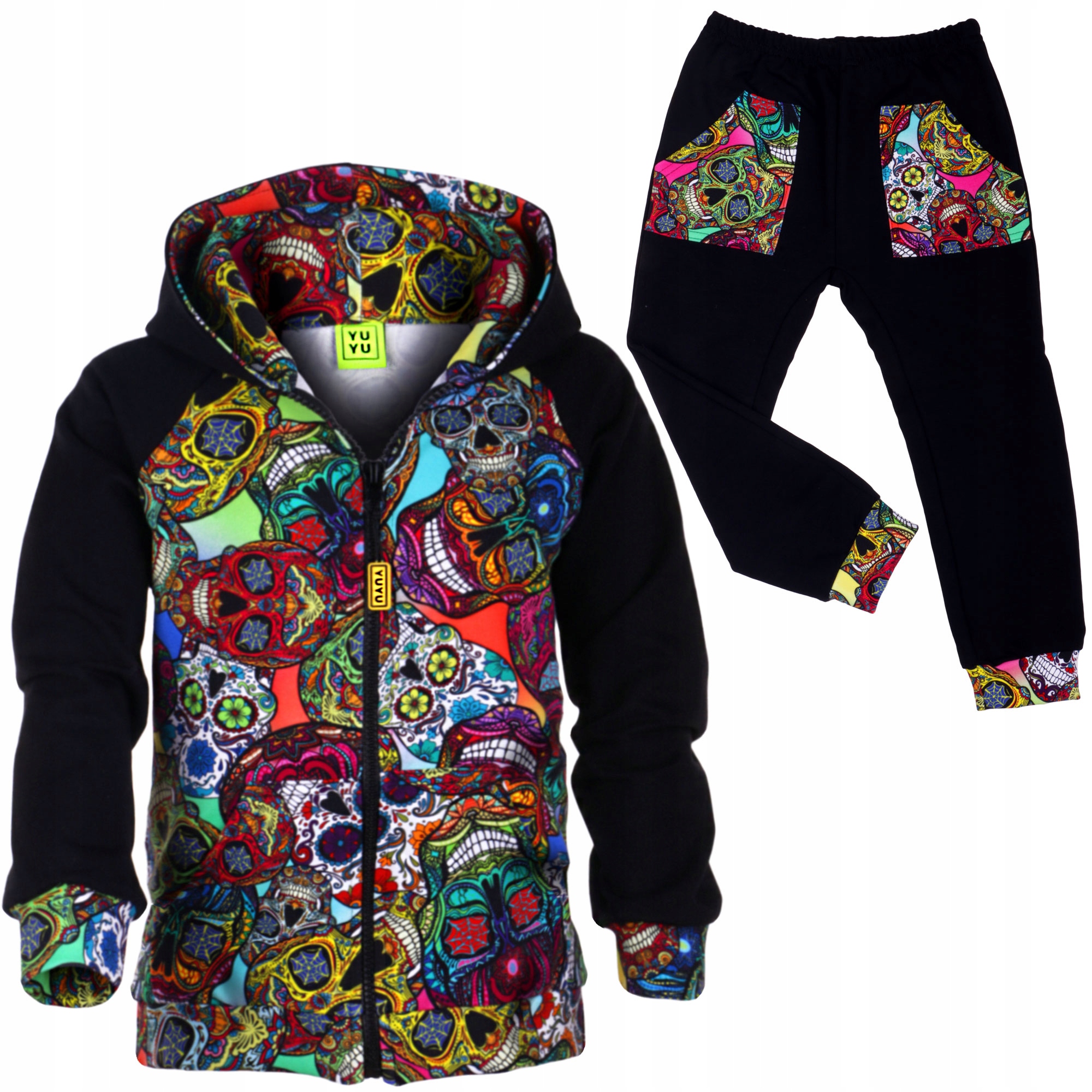 BOBAS DRES BLUZA CZASZKI + CZARNE + SPODNIE 110