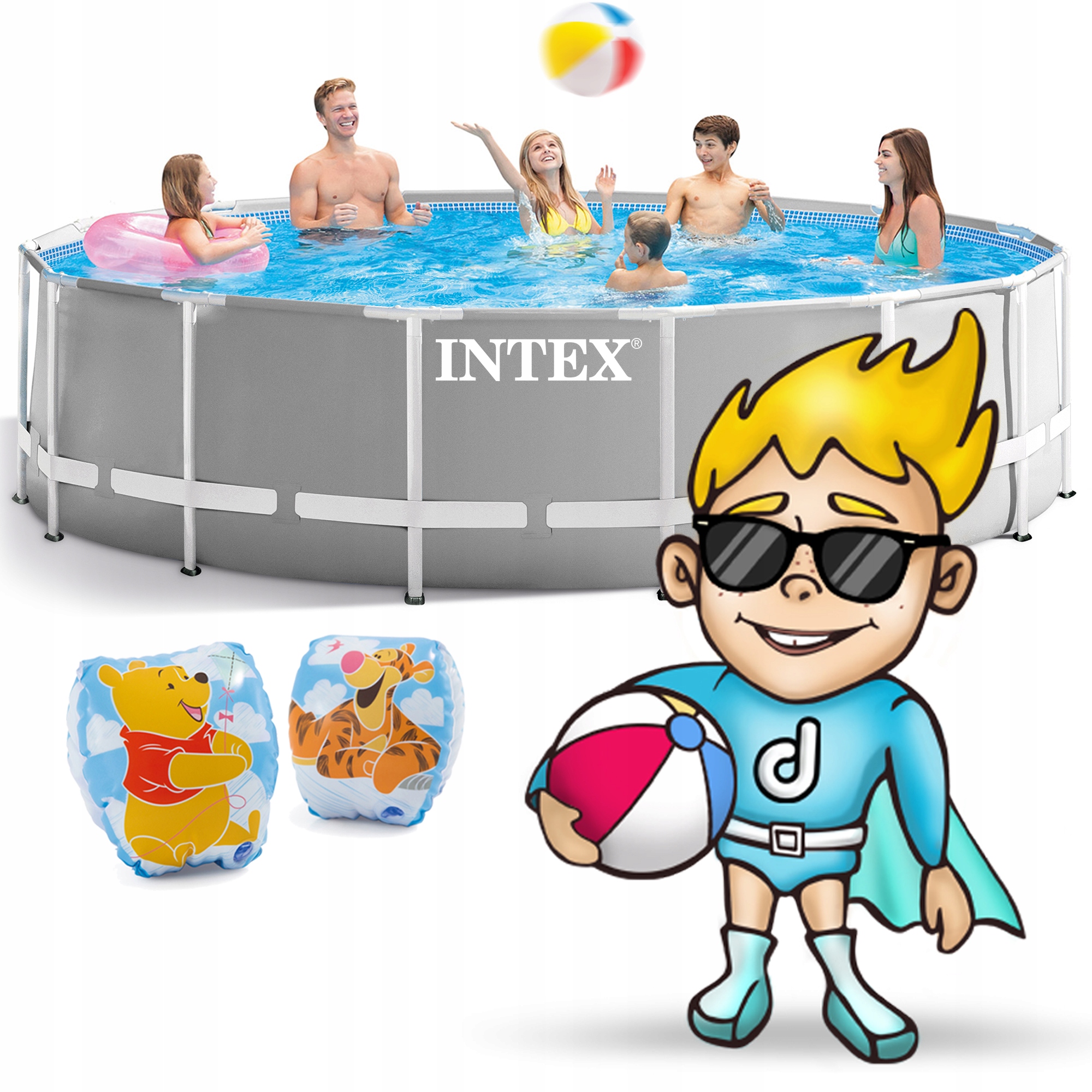 BASEN OGRODOWY STELAŻOWY INTEX 457x122 ZESTAW 21w1 Seria Prism Frame