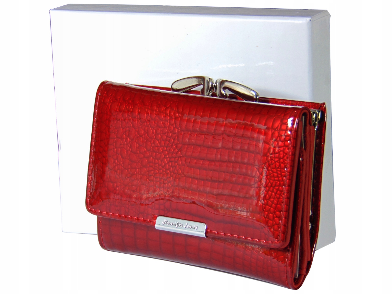 

Portfel skórzany damski lakierowany bigiel pudełko