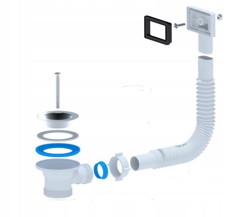 Syfon do zlewu pojedynczego przyścienny oszczędzający miejsce Marka Hydro-Era