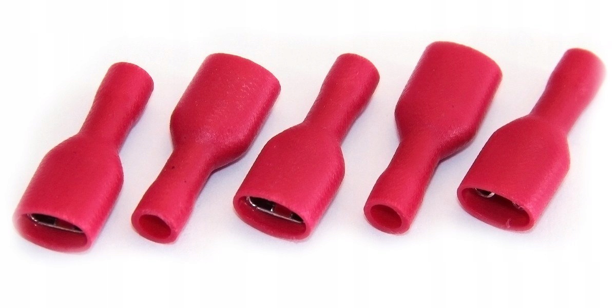 

Konektor izolowany żeński 4.8mm czerwony 10szt