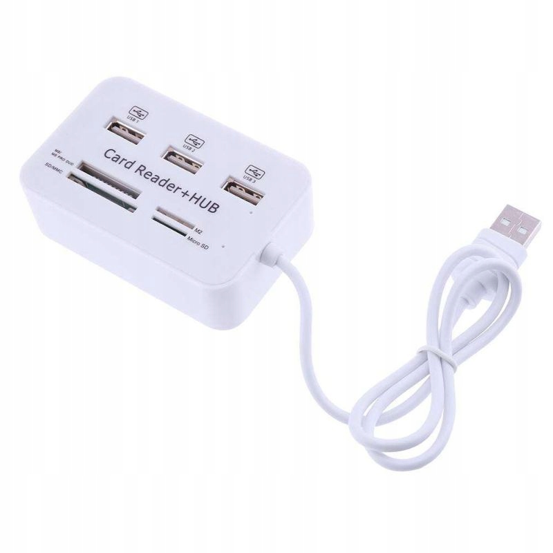 

Rozdzielacz Hub Czytnik kart 3x Usb 2.0 Sd MicroSD
