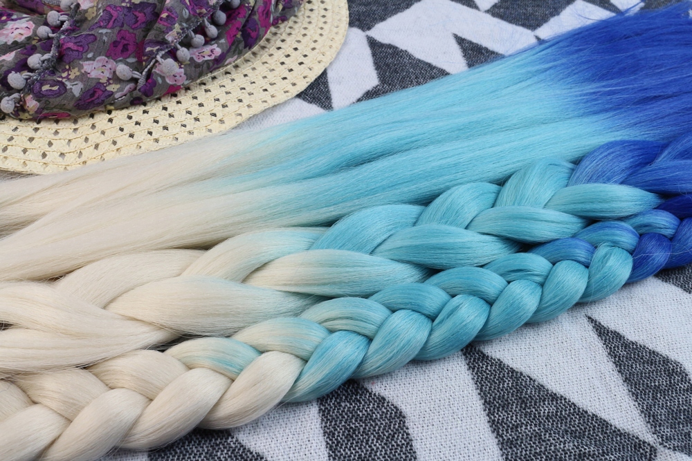 Włosy SYNTETYCZNE do warkoczyków KOLOROWE warkoczyki DOCZEPIANE WŁOSY ombre Marka Luvu