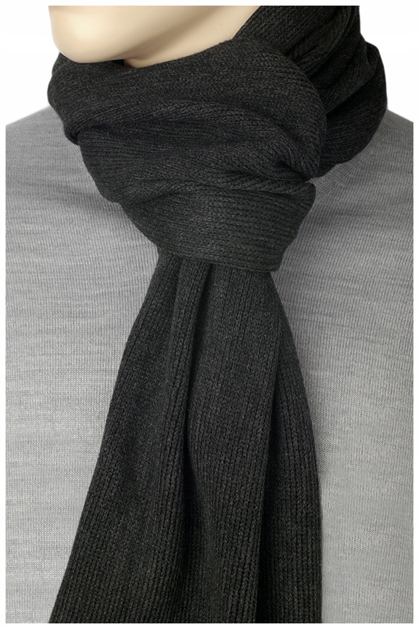 

Grafitowy Szalik Długi 190x30 Męski Szal Duży AF56