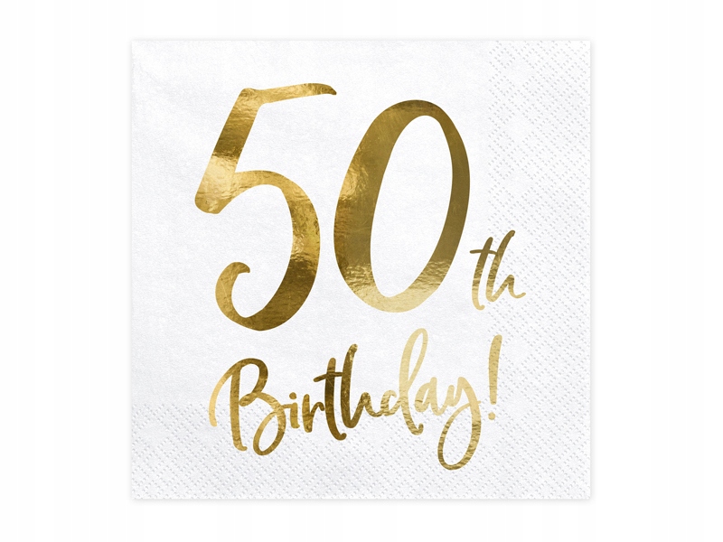 Serwetki na 50 urodziny 50th Birthday 33x33cm 20sz