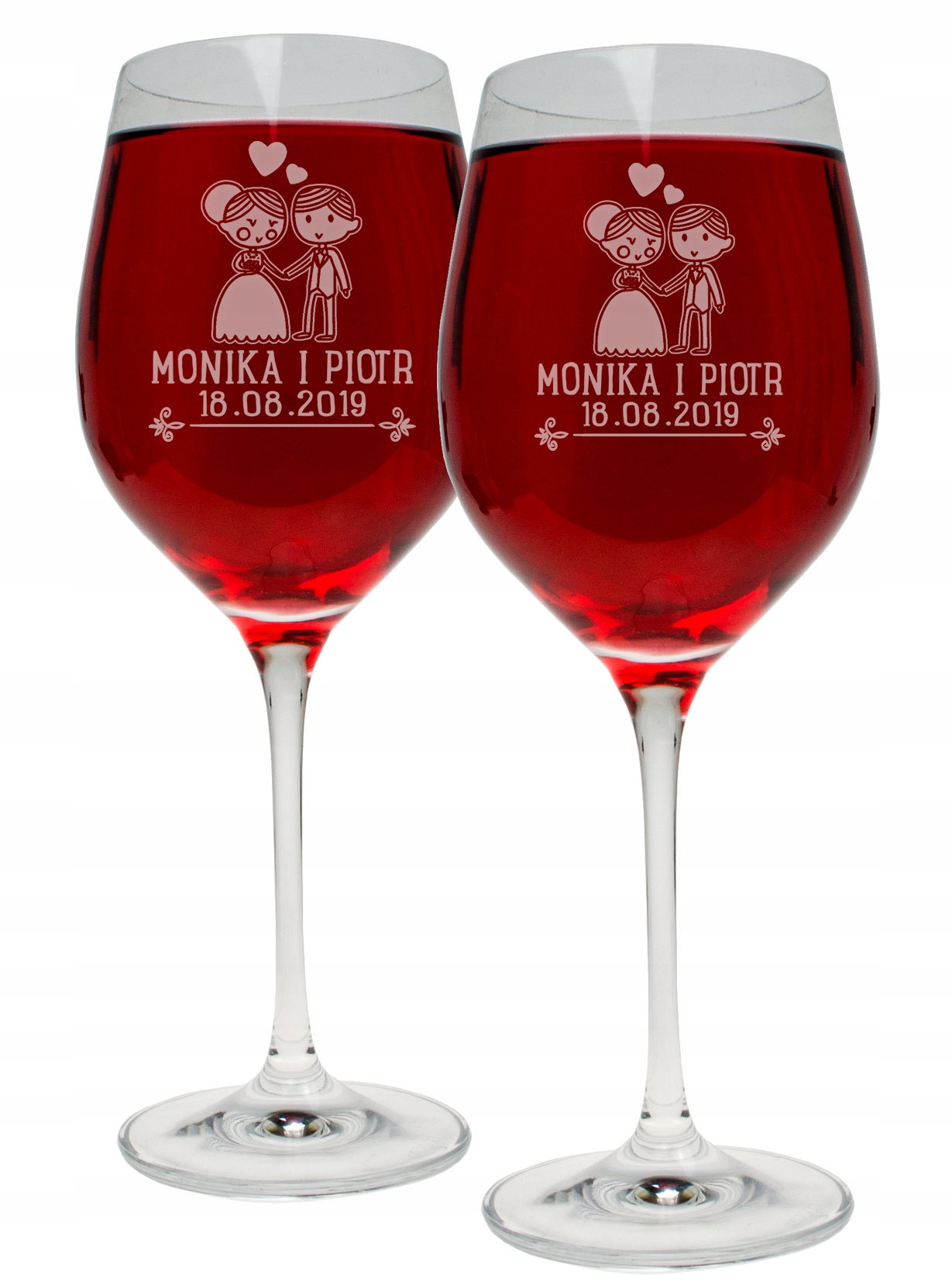 

Duże Kieliszki Do Wina Na Ślub 370ML