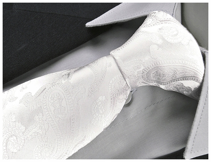 

Mikrofibra Krawat Ślubny Żakardowy Biały 141