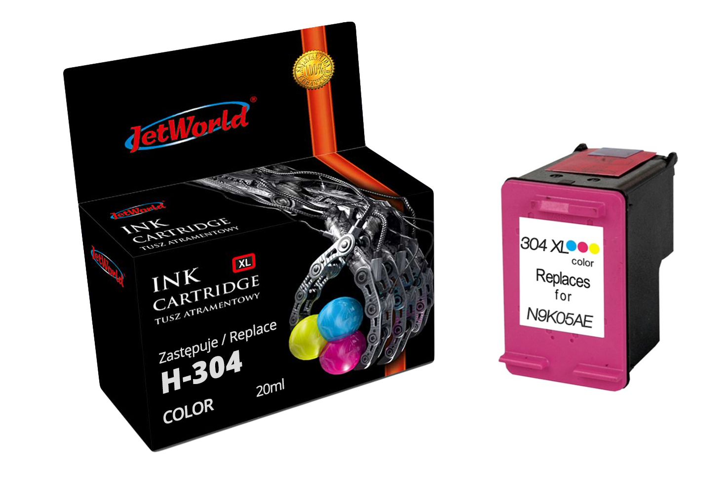 Tusz Trójkolorowy do Hp 3700 2620 2630 Zamiennik 20ml JetWorld