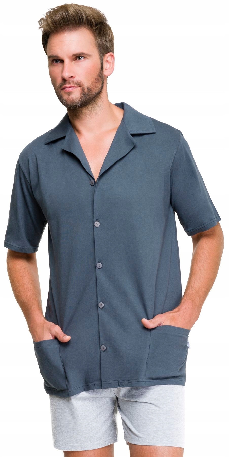 ROZPINANA BAWEŁNIANA GŁADKA PIŻAMA MĘSKA XXL Marka Taro