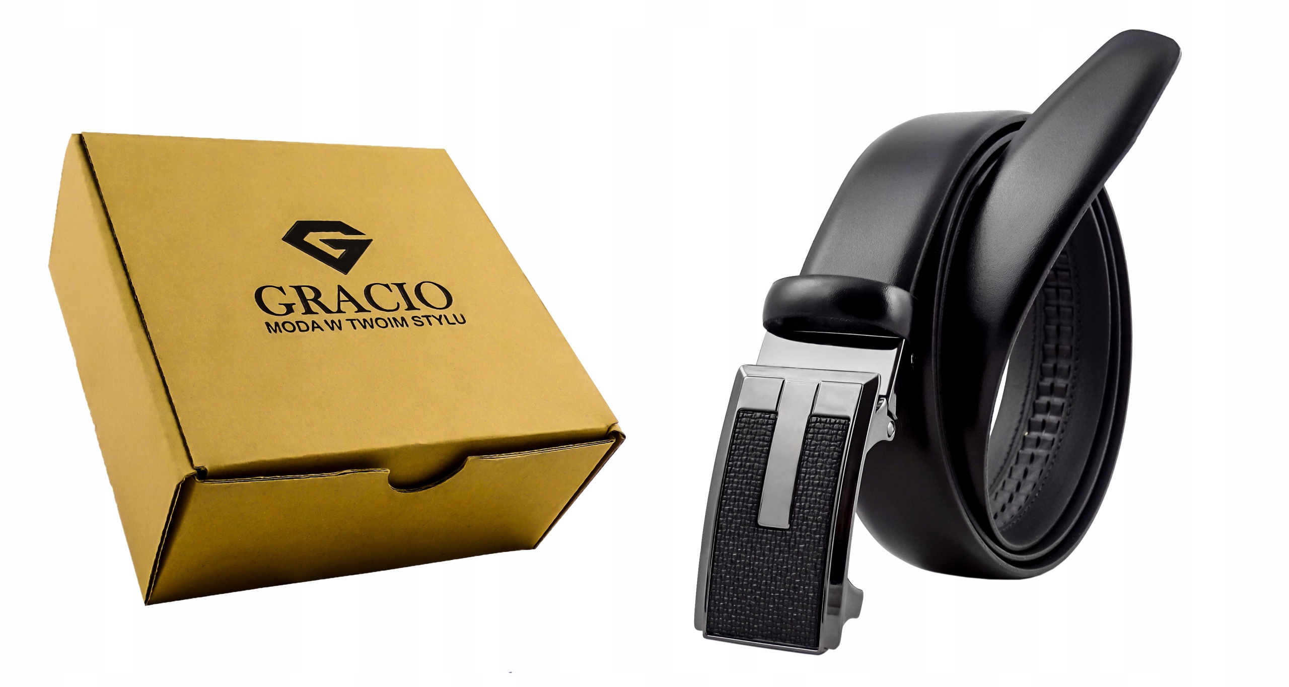 

Pasek Automatyczny Męski Czarny polski Gracio 130