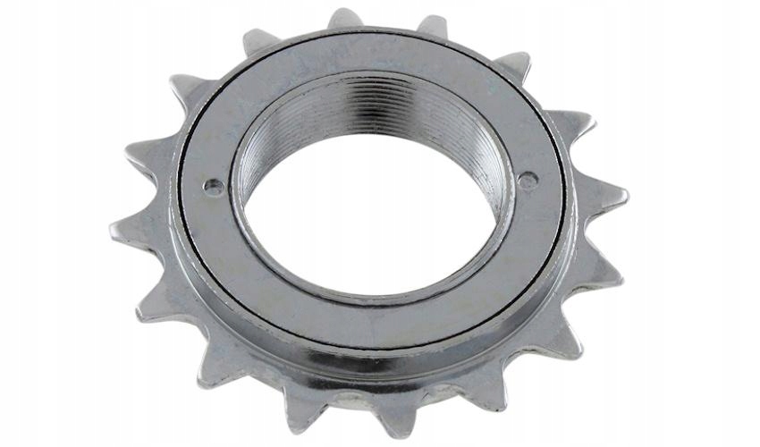 WYTRZYMAŁY WOLNOBIEG 1-RZĘDOWY 16Z SREBRNY BMX