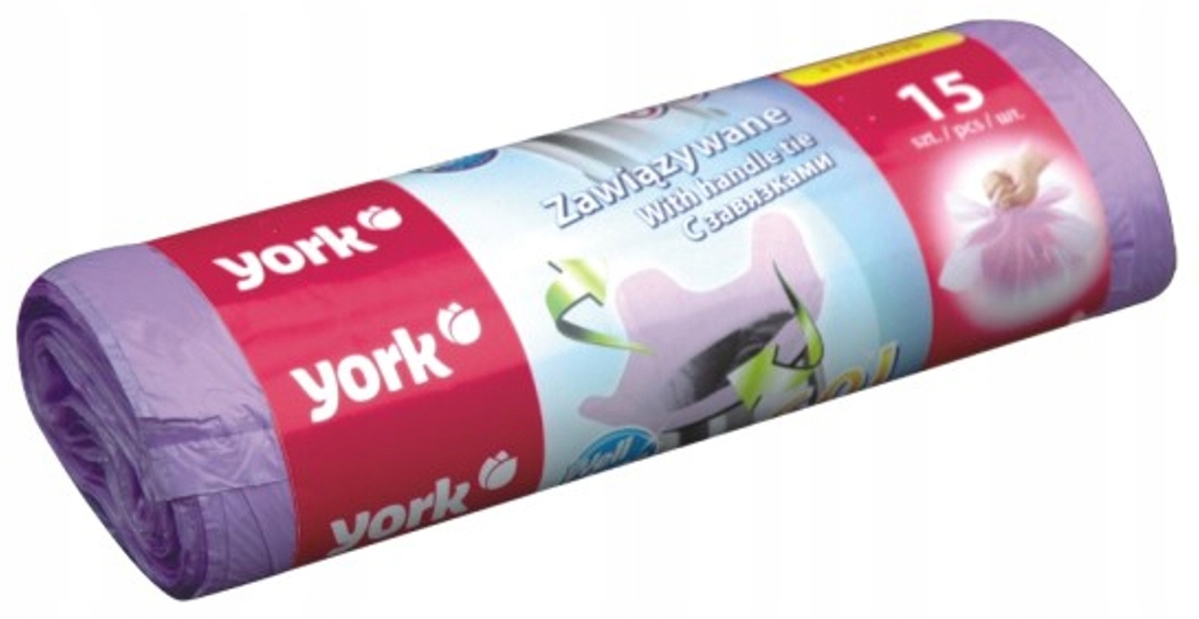 

Worki na śmieci zawiązywane 60L 15szt York mocne