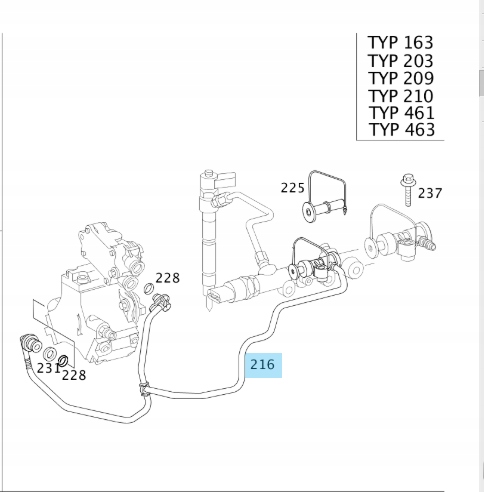 T-rozdělovač Palivové Hadice Mercedes-benz Om 612, 611