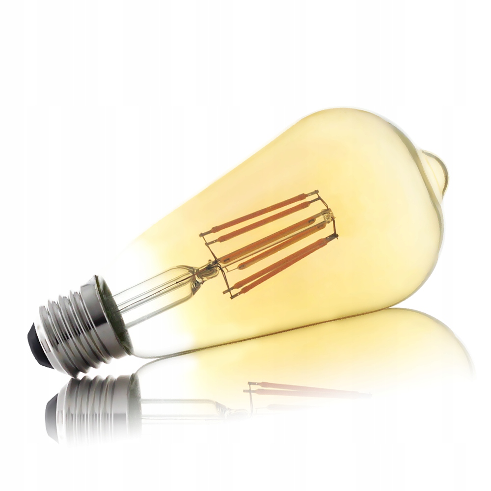 

Żarówka Led E27 Filament 8W Edison ST64 Amber
